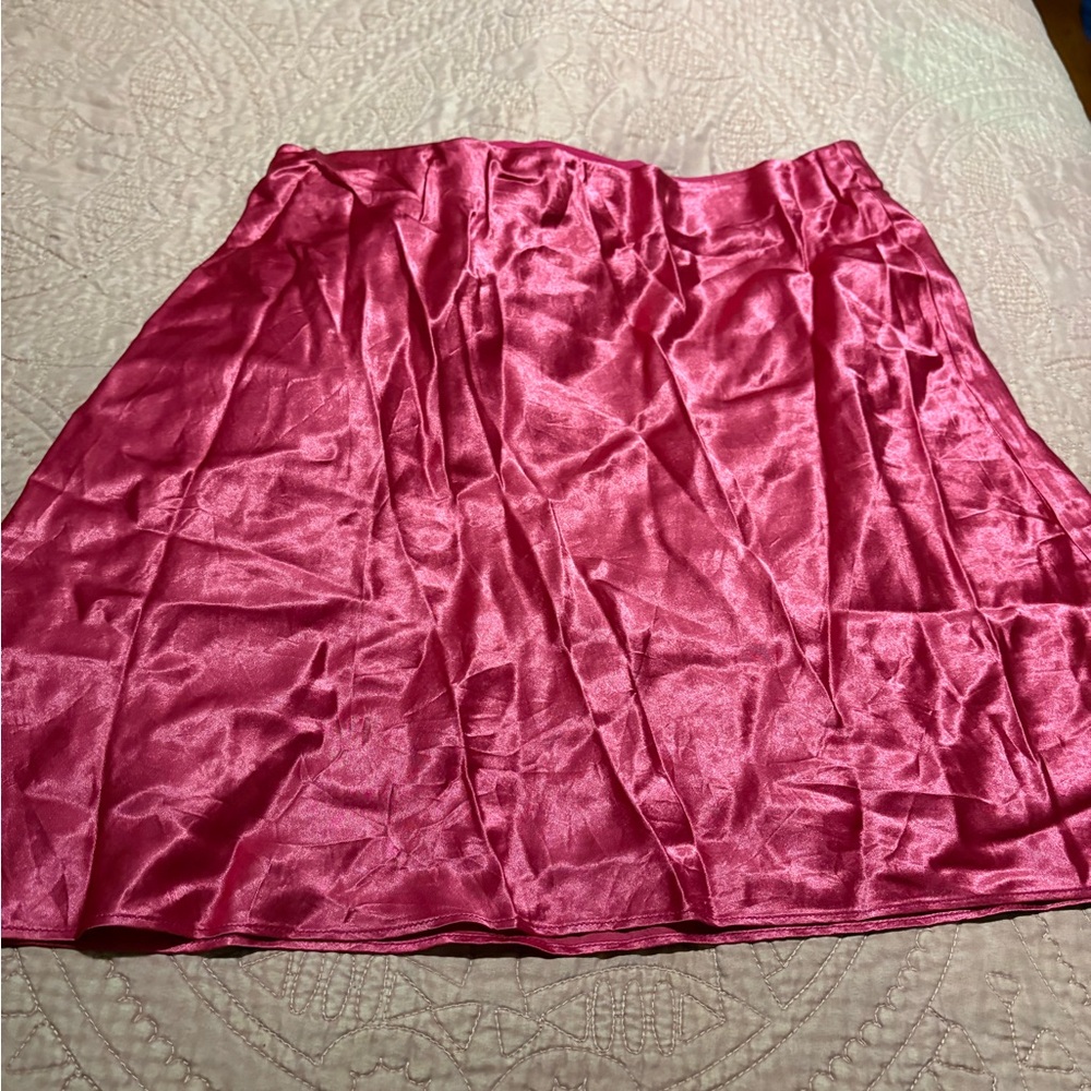 Aritzia Satin Pink Mini Skirt